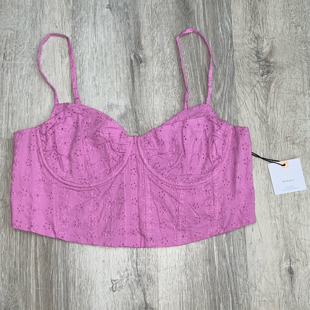 NWT Originality Eyelet Bustier Crop Top
